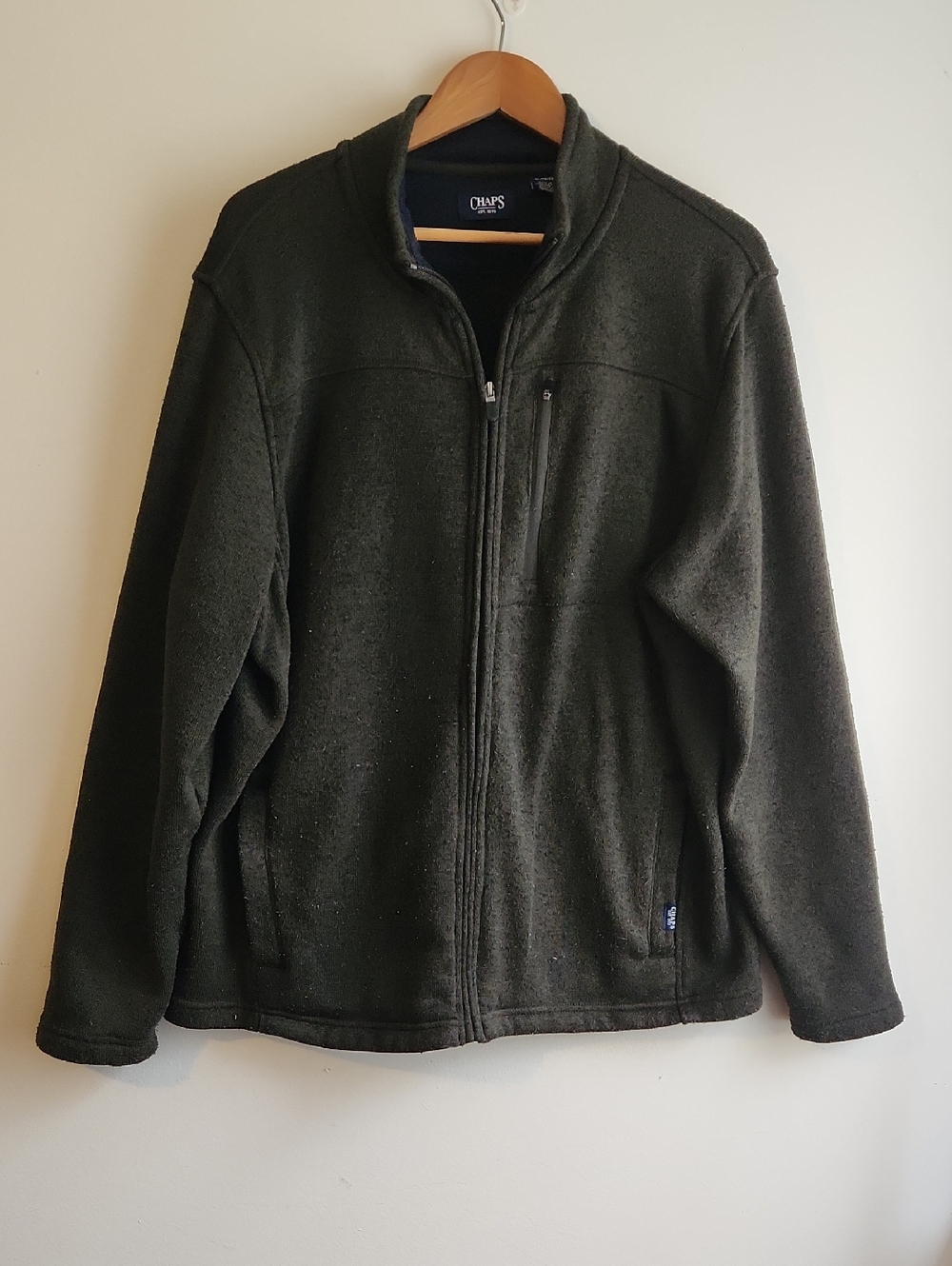 Green Chaps Zip Up Sweater